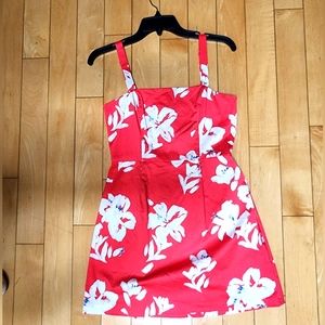 French Connection Dress size 6 cotton stretch back zippered, adjustable straps